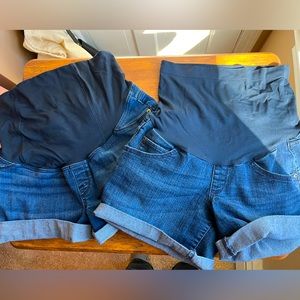 Two pairs of maternity shorts, size 8